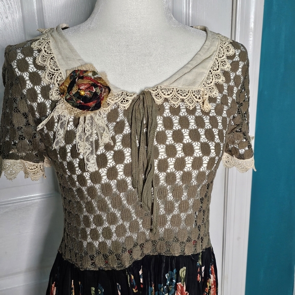 Boho Handmade Upcycled Maxi Dress XS-SMALL - Picture 4 of 14